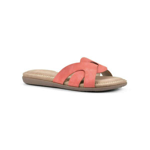 Cliffs by White Mountain Women's 7 Red and Tan Suede Slide Sandal NWT